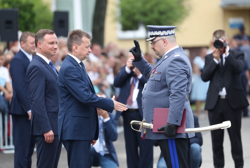 LEGIONOWO CENTRALNE OBCHODY ŚWIĘTA POLICJI PREZYDENT (Andrzej Duda, Mariusz Błaszczak, Krzysztof Justyński)