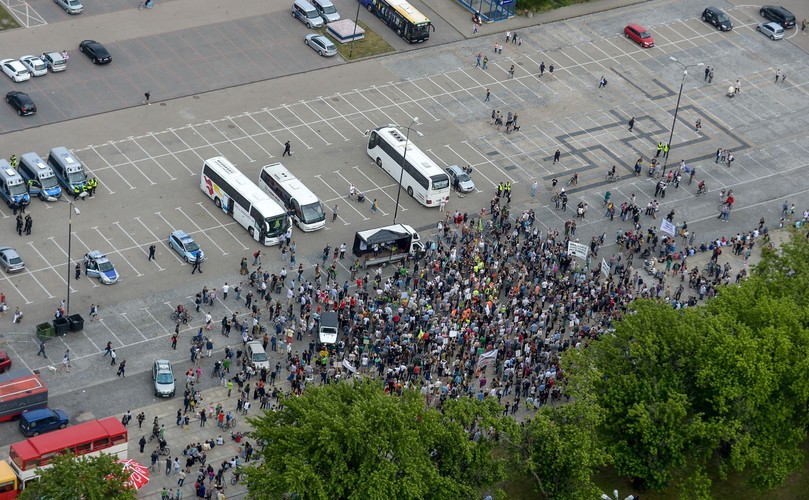 zbiórka przed protestem