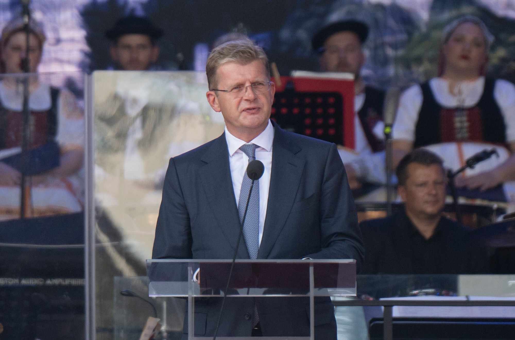 Centrálne oslavy 80. výročia SNP v Banskej Bystrici - podpredseda NR SR Peter Žiga (Hlas-SD).
