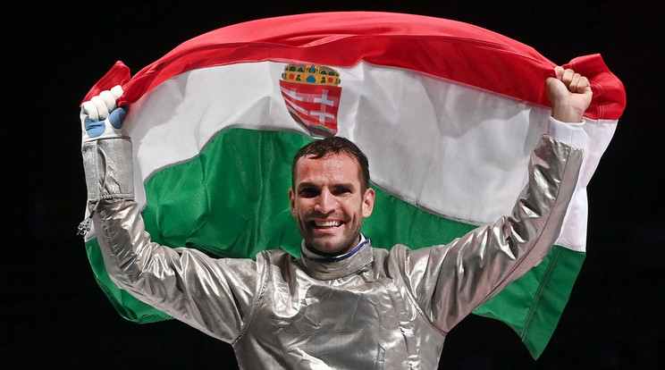 Szilágy Áron nyert hazánk 178. olimpiai aranyát. / Fotó: MTI/Illyés Tibor