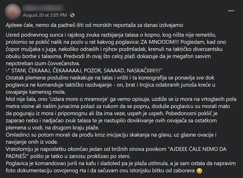 "Morska reportaža" o očevima i sinovima na plaži