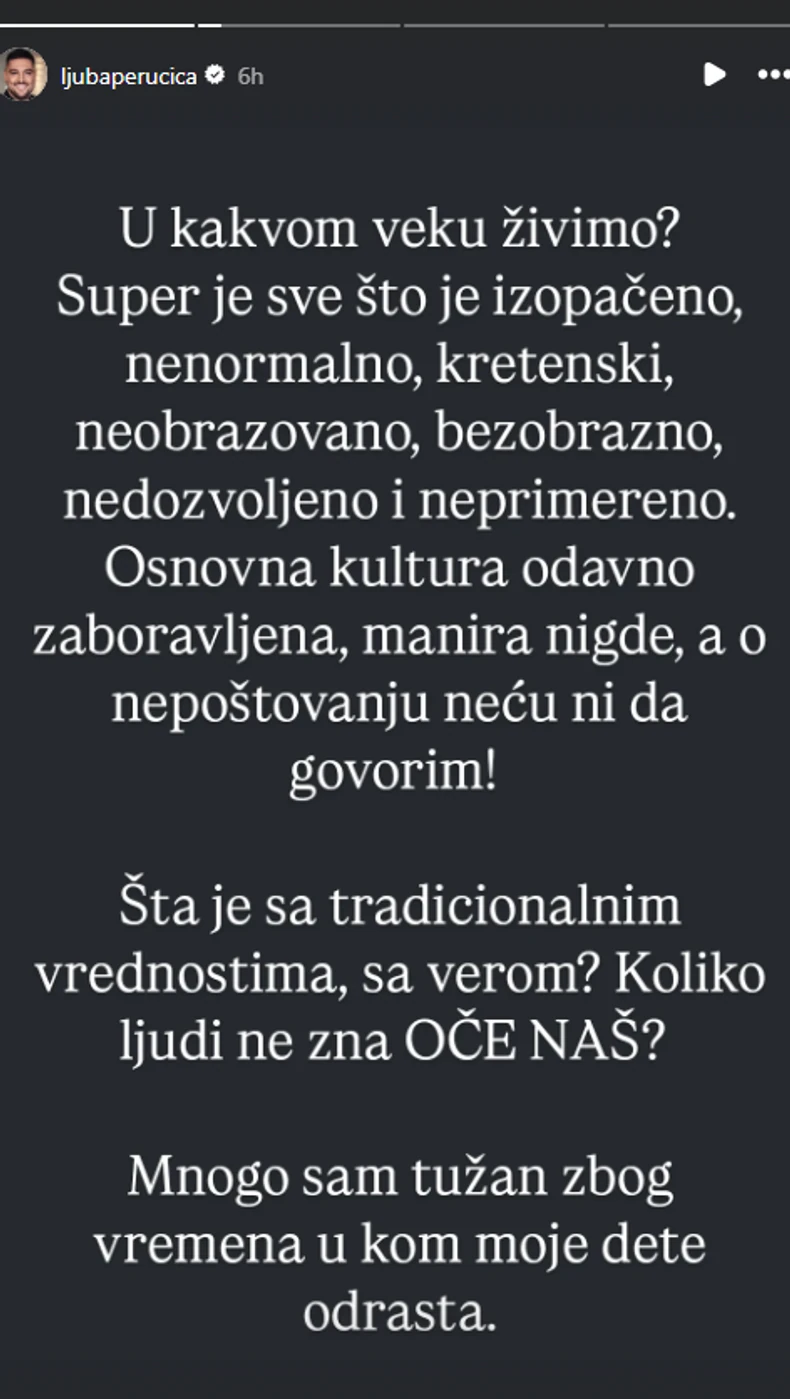 Ljuba Perućica, objava