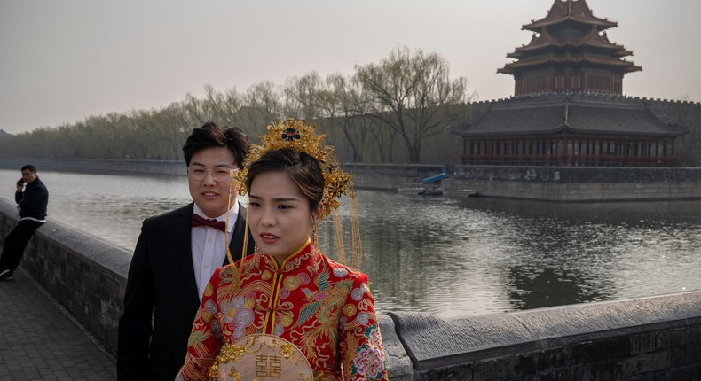 China's trying hard to boost marriages and a flagging birth rate.Andrea Verdelli/Getty Images