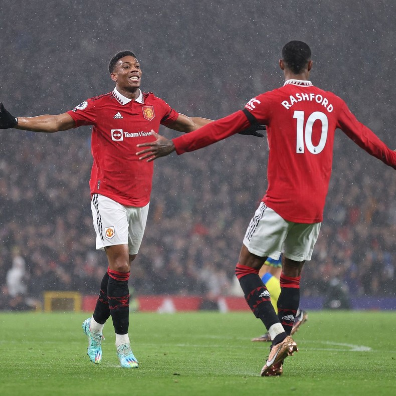 Anthony Martial et Marcus Rashford sont les seules options d'avant-centre disponibles pour Manchester United