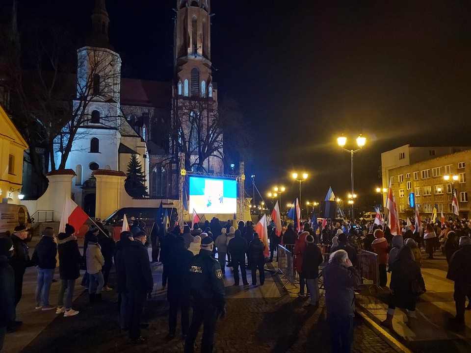 Białystok solidarny z Ukrainą. Wiec solidarności w centrum miasta