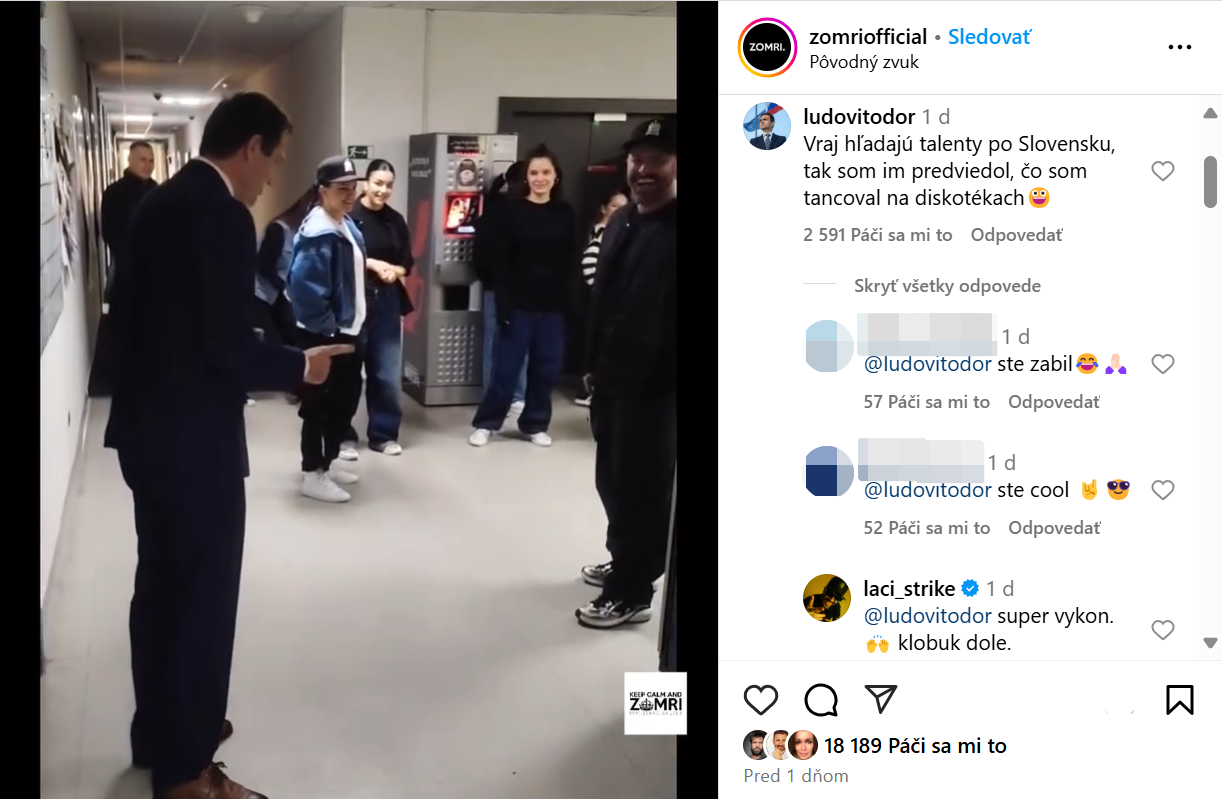 Laci Strike pochválil Ľudovíta Ódora za jeho tanečný výkon.