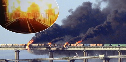 Potężna eksplozja! Tak wyglądał wybuch na Moście Krymskim. Widok jest przerażający... [WIDEO]