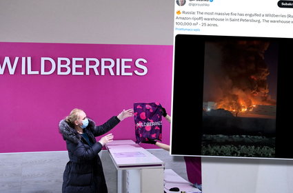 Olbrzymi pożar w Rosji. Płoną magazyny handlowego giganta
