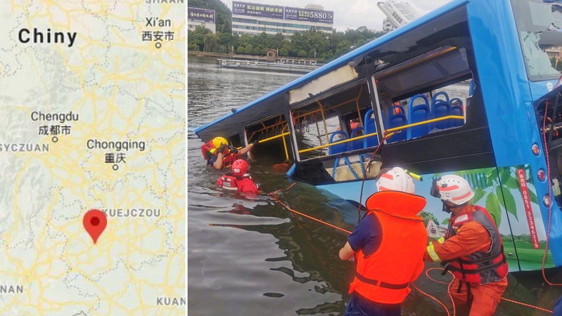 Tragiczny wypadek autobusu w Chinach