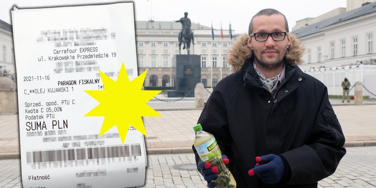 Jeśli zabraknie oleju w Pałacu Prezydenckim, najbliżej jest do sklepu Carrefour Express, gdzie cena oleju zbliża się już do granicy 10 zł.