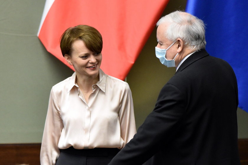 Jadwiga Emilewicz i Jarosław Kaczyński