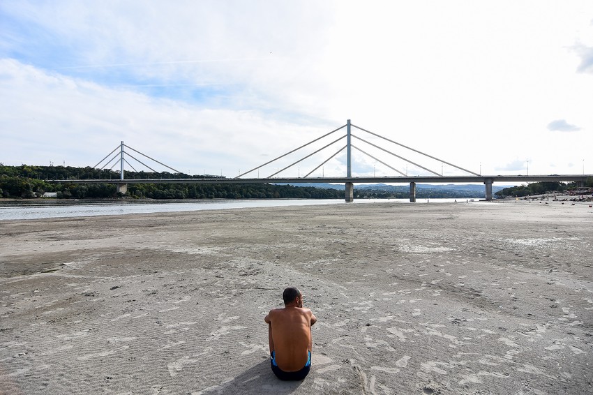Nizak vodostaj reke Dunav na Štrandu