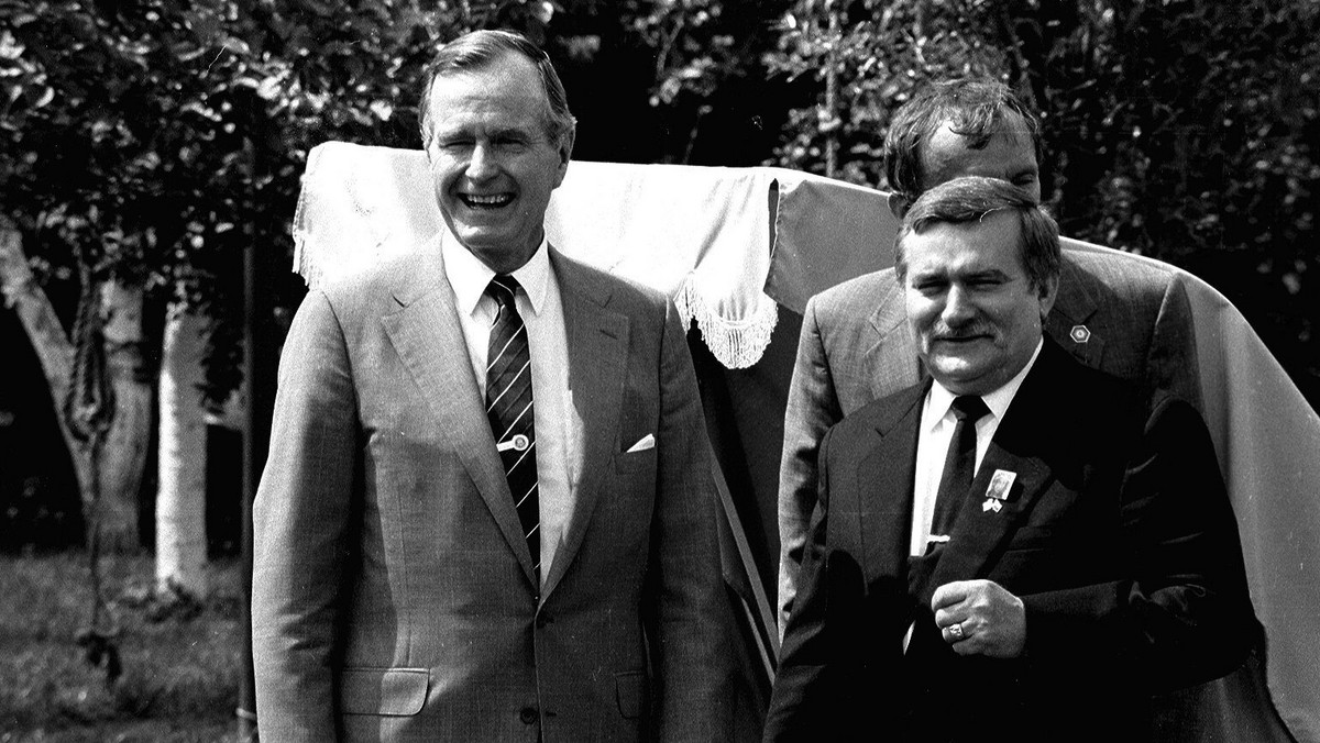 George H.W. Bush i Lech Wałęsa