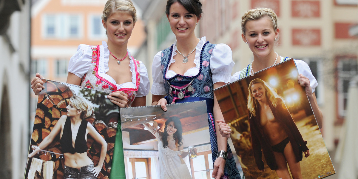 Jungbauernkalender 2014 kalendarz bawarskie dziewczyny