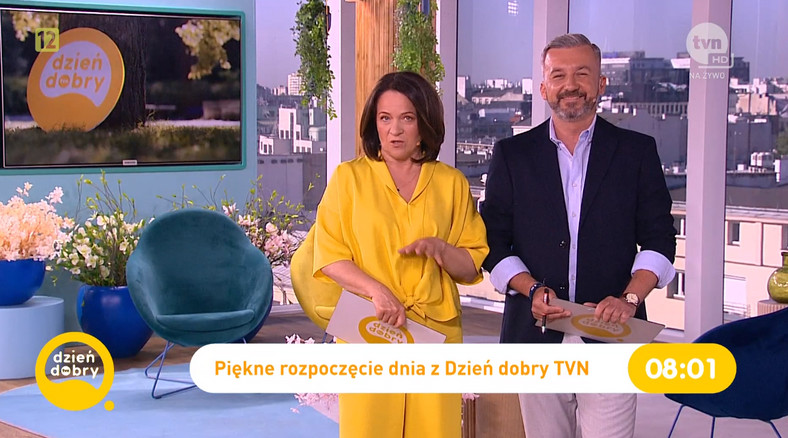 Ewa Drzyzga i Krzysztof Skórzyński w "Dzień dobry TVN"