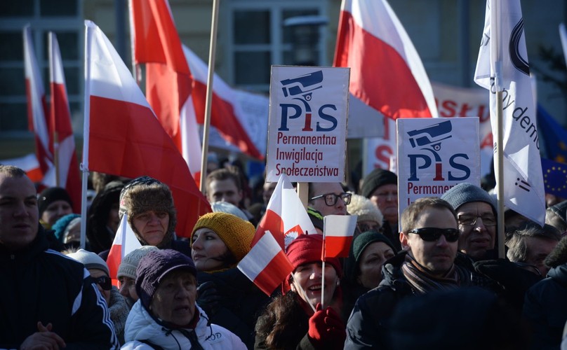 KOMITET OBRONY DEMOKRACJI DEMONSTROWAŁ W WARSZAWIE