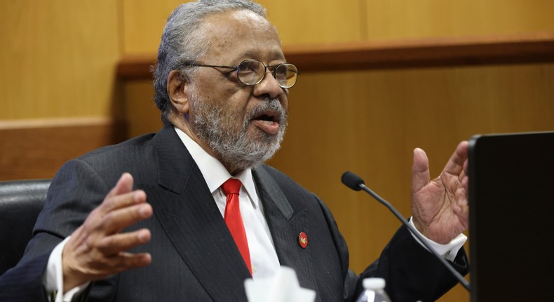 John Floyd III, father of Fulton District Attorney Fani Willis, testifies during a hearing on the Georgia election interference case, Friday, Feb. 16, 2024, in Atlanta.Alyssa Pointer/Pool Photo via AP