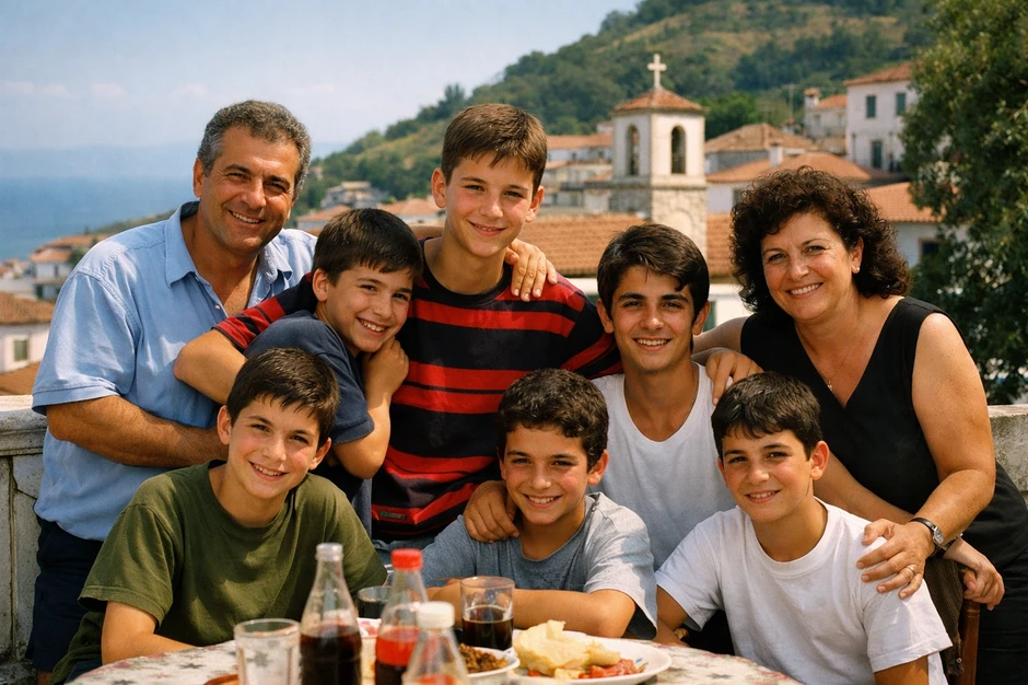 Ilustracija, grčka porodica