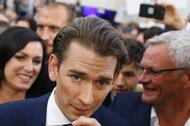Top candidate of the People's Party (OeVP) Sebastian Kurz attends his party's meeting in Vienna
