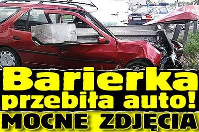 Barierka przebiła auto! MOCNE ZDJĘCIA