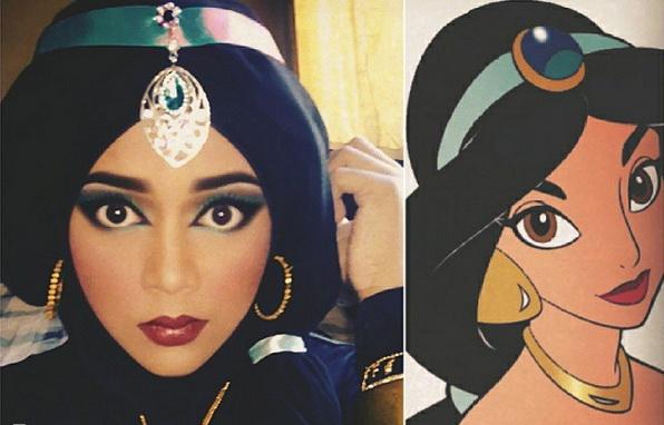 Az Aladdinból Jázmin hercegnő is megihlette a sminkest / Fotó: Instagram