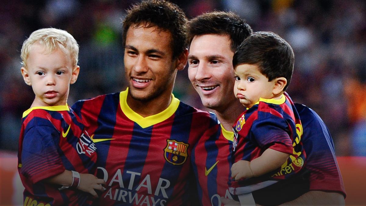 Messi z synem i Neymar z synem