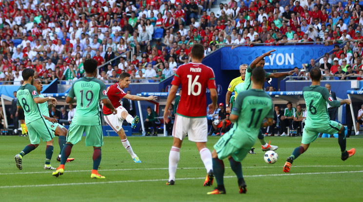Gera Zoltán portugáloknak lőtt gólját választották a nyári, franciaországi Európabajnokság legszebb találatának /Fotó: Europress-Getty Images
