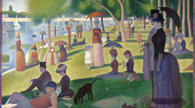 George Seurat: Vasárnap délután Grande Jatte szigetén, 1884-86, Art Institute of Chicago (kép forrása: artic.edu)