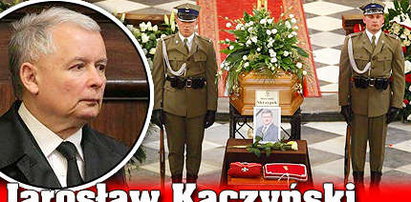 Jarosław Kaczyński przemawiał. Pożegnał prezesa NBP