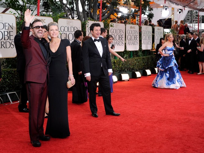 Ricky Gervais z żoną Jane Fallon