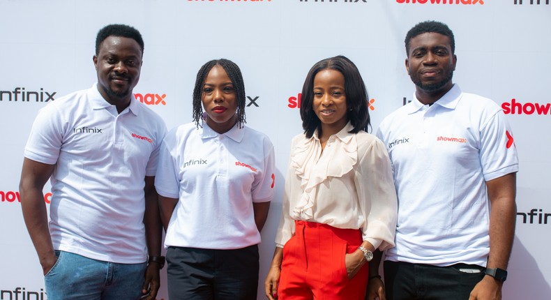 From left to right; Uchenna Michael - Senior Manager Partnerships Showmax Nigeria, Arinola Shobande – Head of Marketing Showmax Nigeria, Oluwayemisi Ode – IMC & Public Relations Manager Infinix Nigeria, Opeyemi Adewunmi – Marketing Manager, Infinix Nigeria