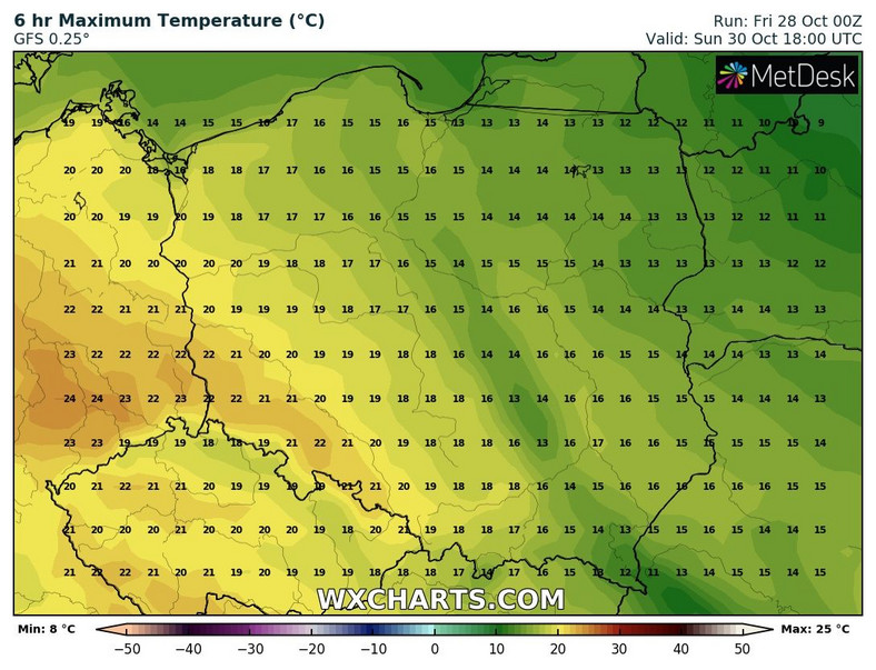 Zarysuje się większa różnica temperatury