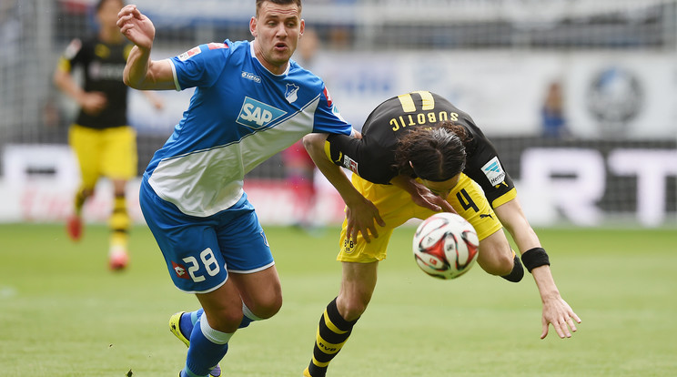 Szalai Ádám (balra) kevés lehetőséget kap a Hoffenheimben, ezért váltani szeretne / Fotó: Europress-Getty Images