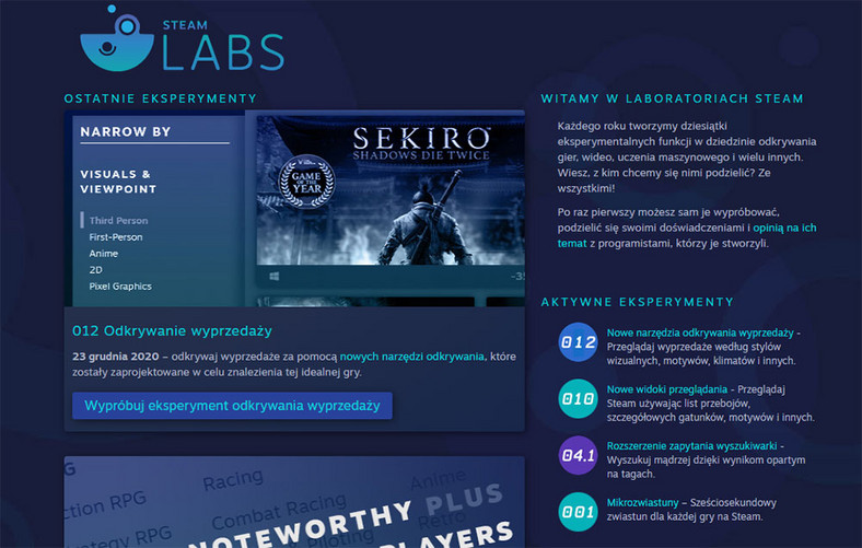 Laboratoria Steam dają użytkownikom platformy wgląd w projekty, nad którymi pracuje Valve