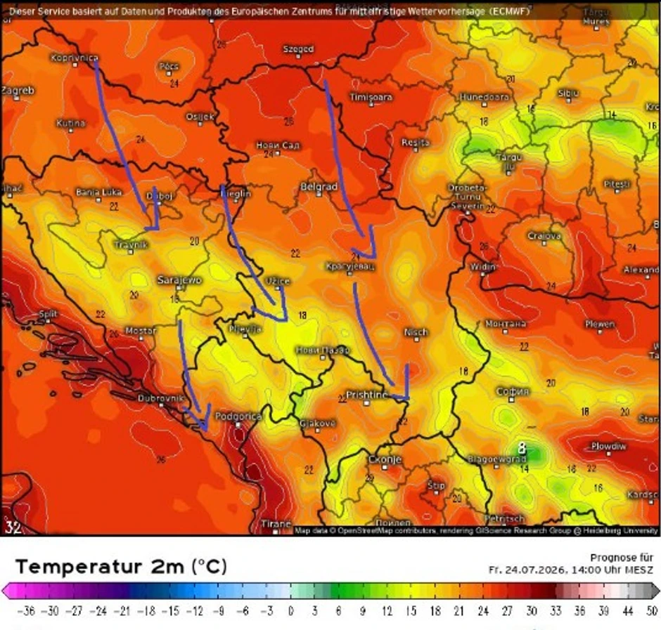 Do oko 27. jula bez pravih letnjih temperatura