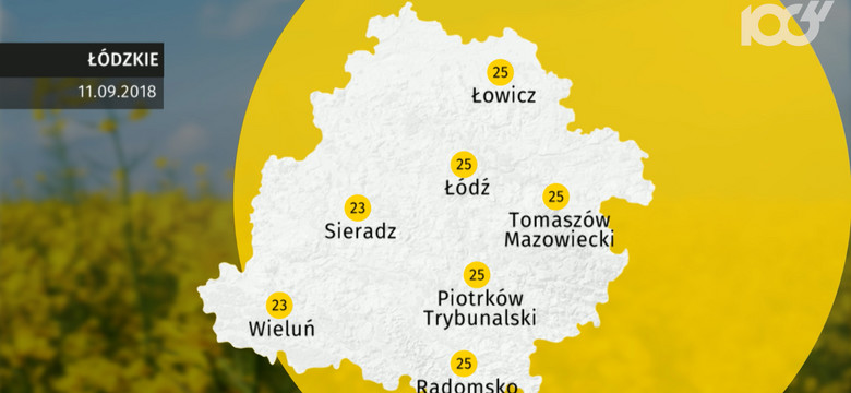 Prognoza pogody dla woj. łódzkiego - 11.09