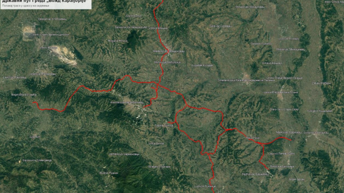 (MAPA) Svi detalji trase, tunela i novih petlji: Kuda će proći saobraćajnica Vožd Karađorđe od Malog Požarevca do Aranđelovca