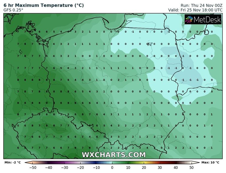 Temperatura od zachodu będzie rosnąć