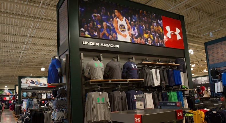 The Under Armour shop at a Dick's Sporting Goods in 2016.