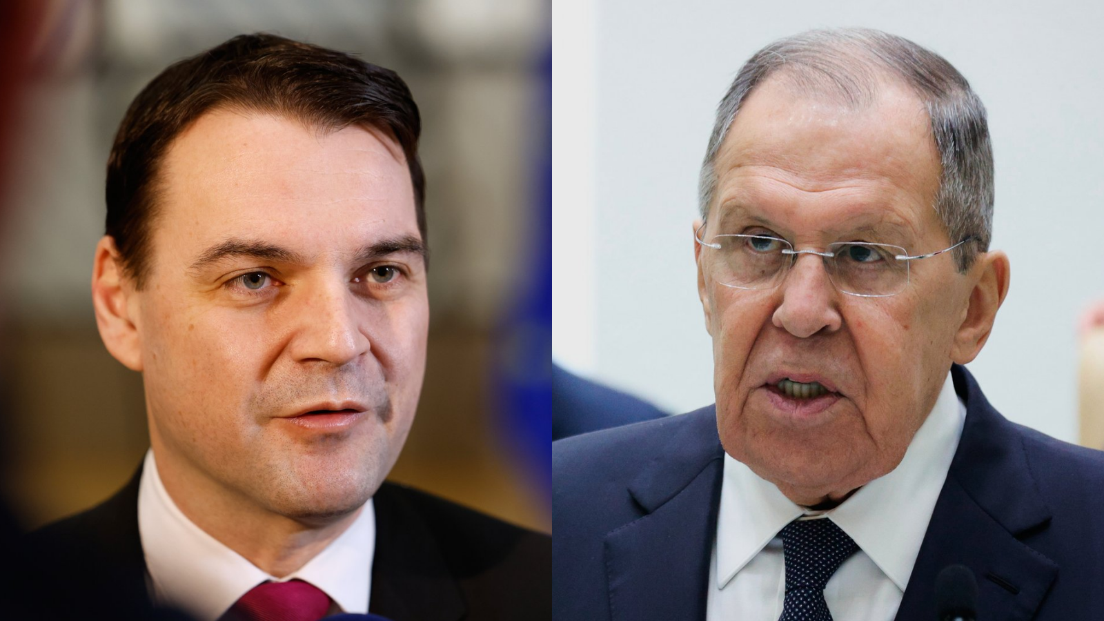 Český minister zahraničných vecí Petr Macinka a ruský minister zahraničných vecí Sergej Lavrov.