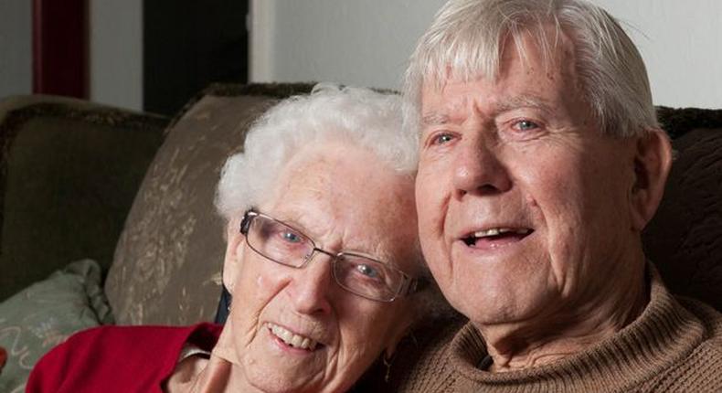 Couple with combined age of 187 weds