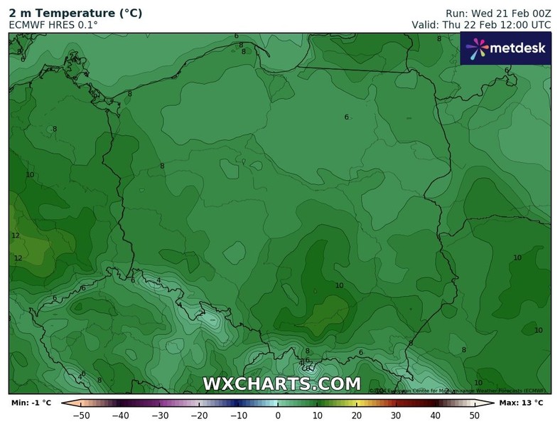 W Małopolsce temperatura przekroczy 10 st. C