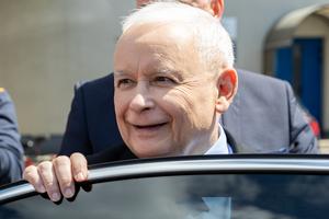 Prezes PiS Jarosław Kaczyński w czasie wizyty na Podkarpaciu