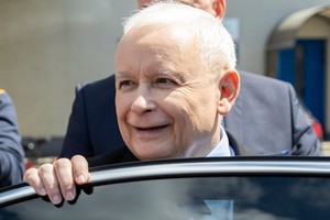 Prezes PiS Jarosław Kaczyński w czasie wizyty na Podkarpaciu