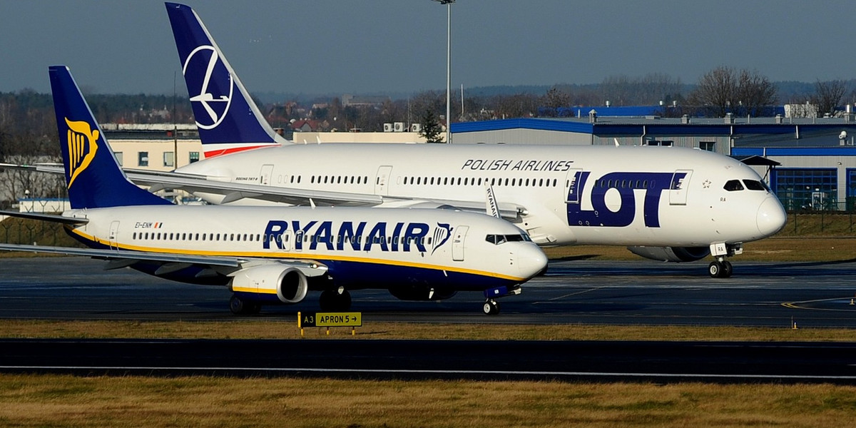 Ryanair jest największą linią lotniczą w Europie. PLL LOT chce stać się dominującym przewoźnikiem w Europie Środkowej