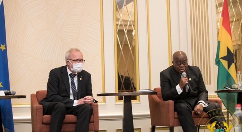 President Nana Addo Dankwa Akufo-Addo with the President of the European Investment Bank, Dr Werner Hoyer