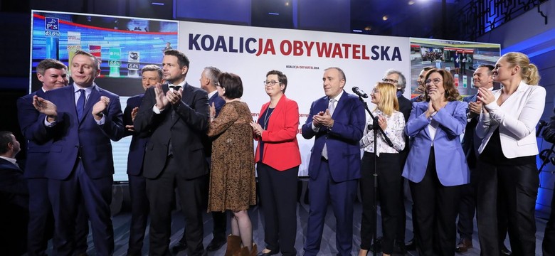 Kulisy wieczoru wyborczego w sztabie KO. "Przeprowadzenie powyborczego bilansu będzie niezbędne"