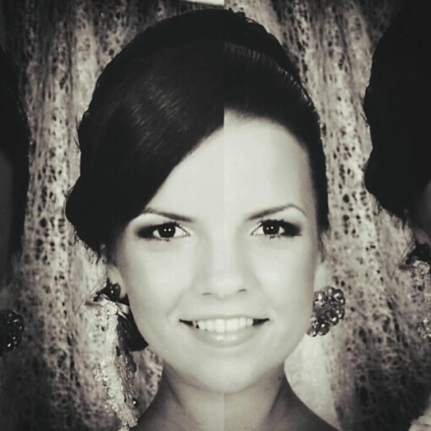 Fotografija koja je nastala spajanjem dve fotografije na kojima je Ana levo a MIna desno