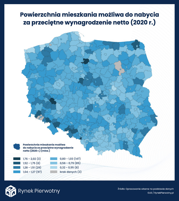 Powierzchnia mieszkania kontra wynagrodzenie