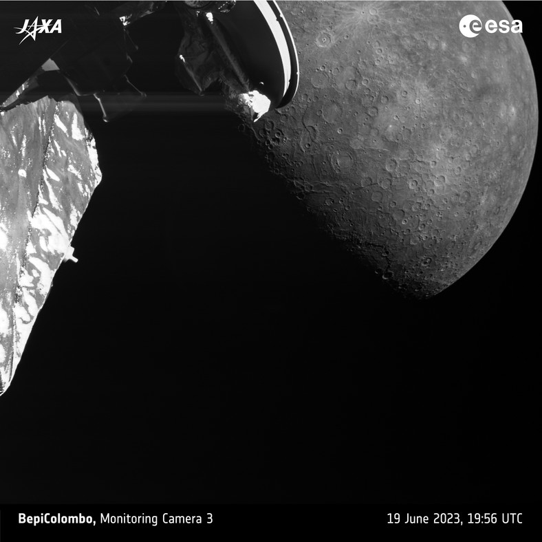 BepiColombo fotografuje Merkurego podczas trzeciego z sześciu przelotów grawitacyjnych